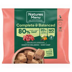 Natures Menu Complete & Balanced 80/20 Frozen Adult Dog Food Beef 1kg