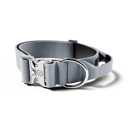 5cm Combat® Collar | With Handle & Rated Clip - PLATINUM Metal Grey v2.0