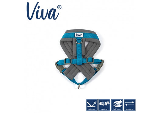 Viva Padded Harness Blue L 52-71cm