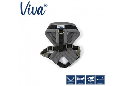 Viva Padded Harness Black S 36-42cm