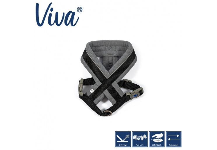 Viva Padded Harness Black M 41-53cm