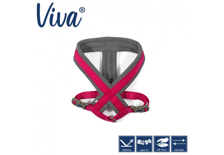 Viva Padded Harness Pink L 52-71cm