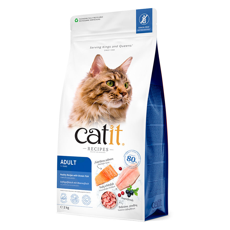 Catit Recipes Adult Poultry with Ocean Fish Dry Cat Food, 400g