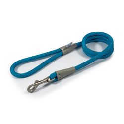 Ancol Viva Reflective Rope And Real Leather Slip Lead, 120 x 1.2 cm, Blue