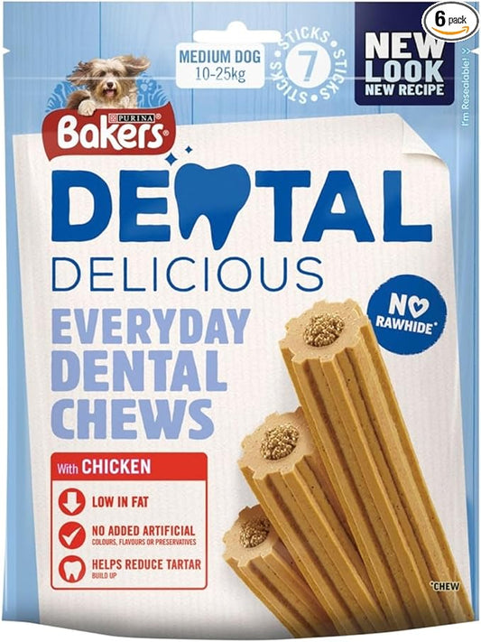 Bakers Dental Delicious Medium Chicken Dog Chews 7pcs