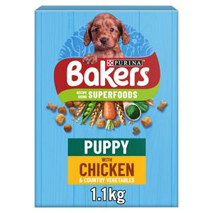 Bakers Puppy Dry Dog Food Chicken and Veg 1.1kg