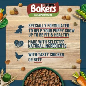 Bakers Puppy Dry Dog Food Chicken and Veg 1.1kg