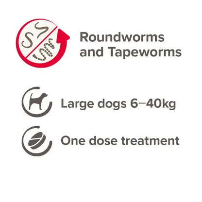 Beaphar One Dose Worming Tablets for Large Dogs 6KG-40KG