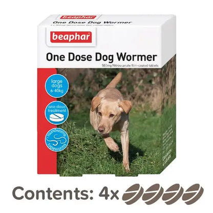 Beaphar One Dose Worming Tablets for Large Dogs 6KG-40KG