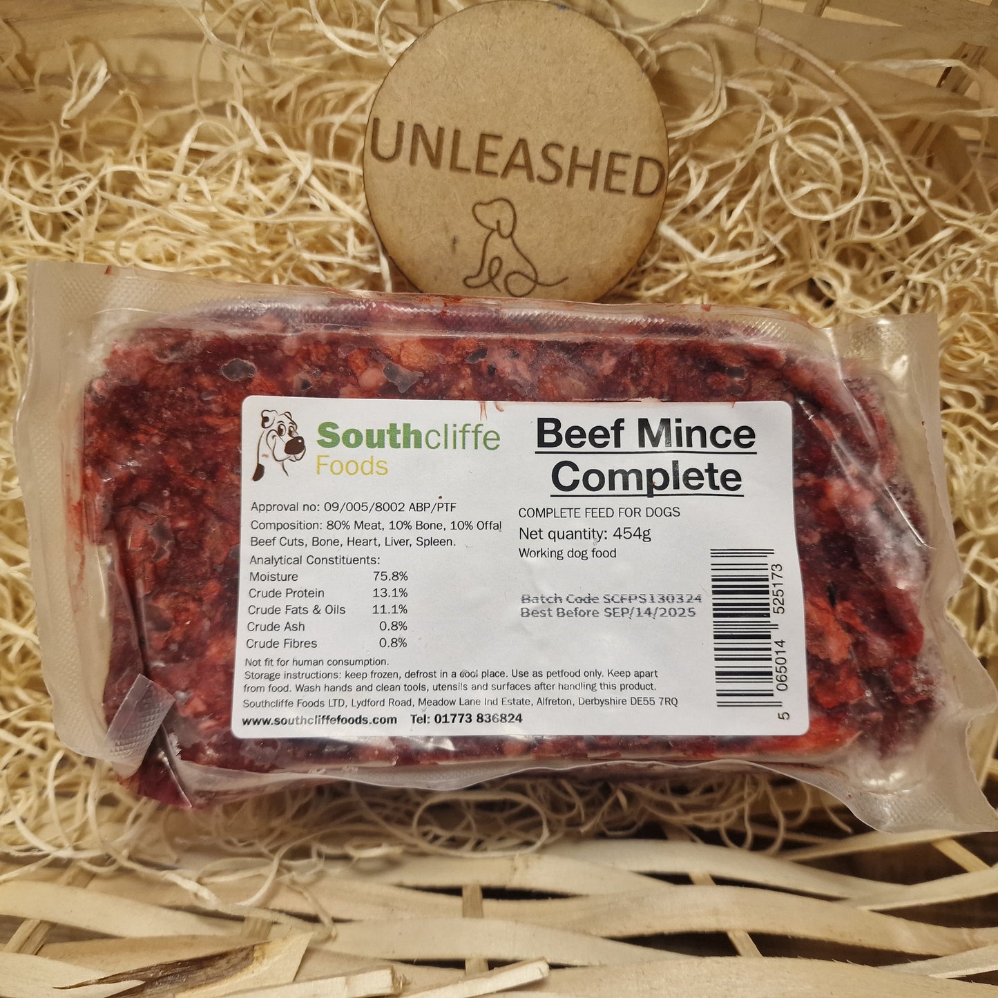 Southcliffe Complete Beef Mince. 80/10/10 454g