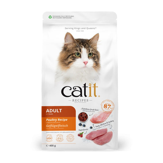 Catit Poultry Recipe Adult Dry Cat Food - 400g