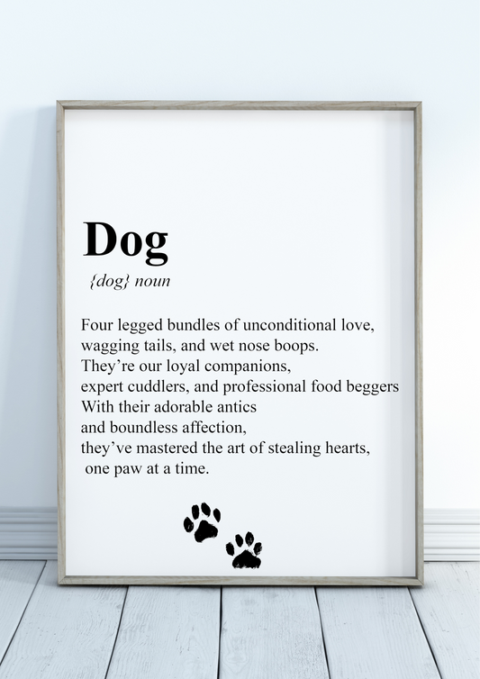 "Dog" Definition Wall Art Print