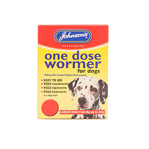 JOHNSONS ONE DOSE WORMER M/L DOGS