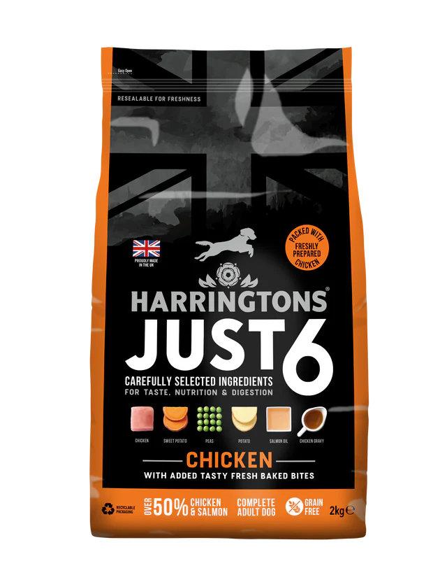 Harringtons Just 6 Complete Grain Free Dry Dog Food CHICKEN 2kg