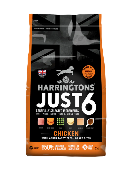 Harringtons Just 6 Complete Grain Free Dry Dog Food CHICKEN 2kg