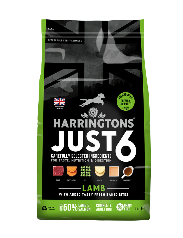 Harringtons Just 6 Complete Grain Free Dry Dog Food LAMB 2kg