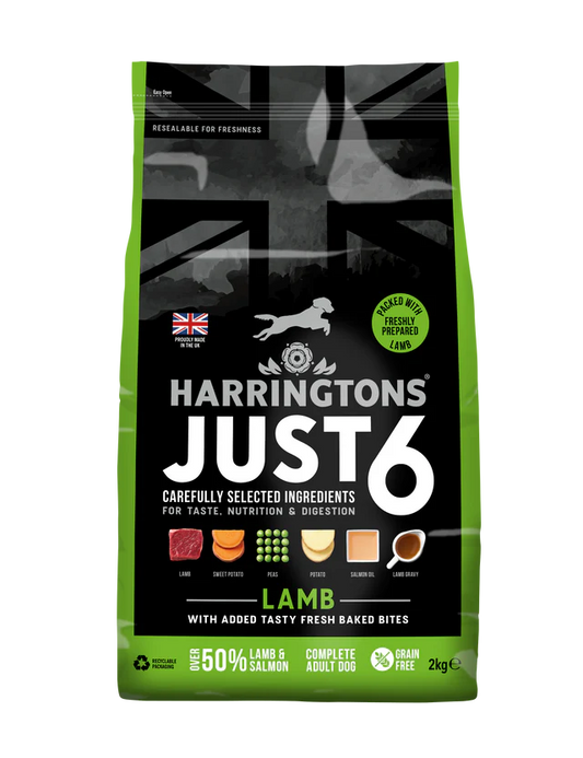 Harringtons Just 6 Complete Grain Free Dry Dog Food LAMB 2kg