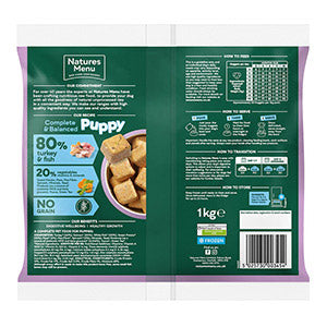 Natures Menu Complete & Balanced 80/20 Frozen Puppy Food Turkey & Fish 1kg