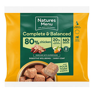 Natures Menu Complete & Balanced 80/20 Frozen Raw Adult Dog Food Chicken 1kg