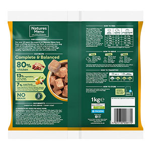 Natures Menu Complete & Balanced 80/20 Frozen Raw Adult Dog Food Chicken 1kg