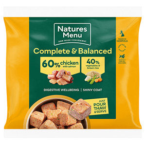 Natures Menu Complete & Balanced Frozen Adult Dog Food 60/40 Chicken & Salmon 1kg