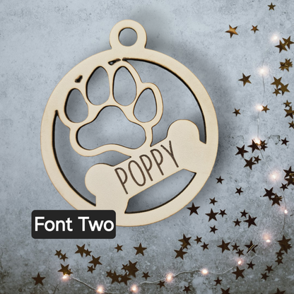 Personalised Paw Print Bauble