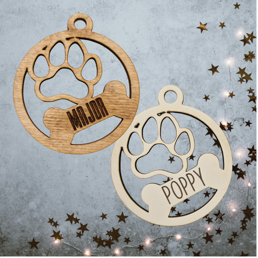 Personalised Paw Print Bauble