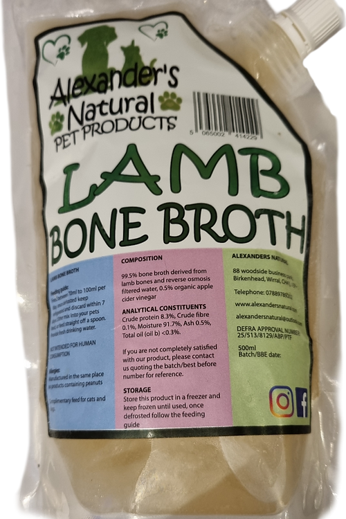 ALEXANDERS NATURAL LAMB BONE BROTH POUCH