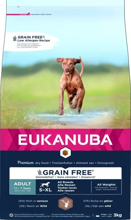 Eukanuba Grain Free Venison Adult Dog Food 3kg