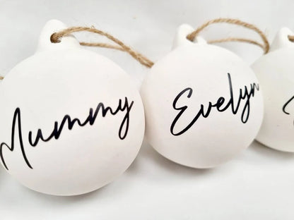 Personalised White Ceramic White Bauble