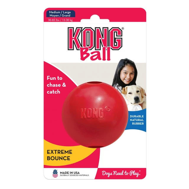 Kong Ball with Hole Natural Rubber Dog Toy